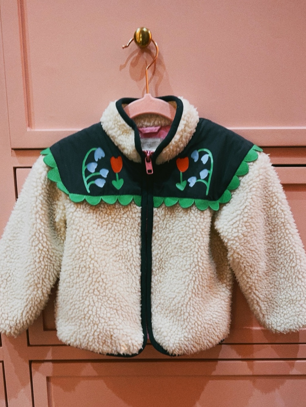 Stella McCartney Kids Folk Flower Sherpa Fleece Jacket